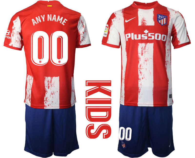 Atletico de Madrid home kids any name&number 2021/22 Soccer Kit